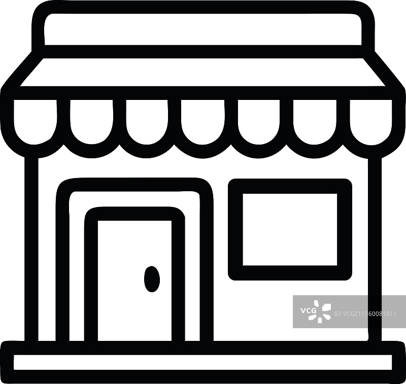 小商店店面旅游线条图标图片素材