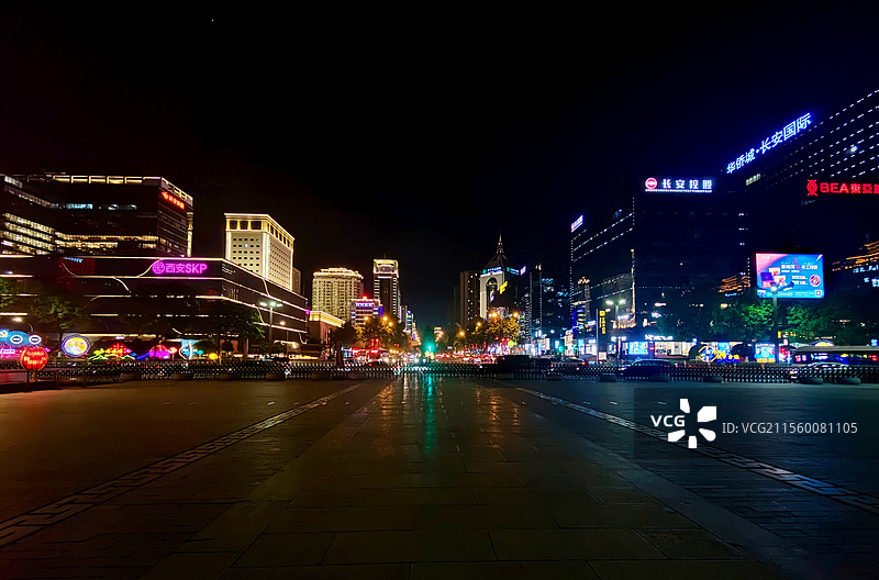 西安城市夜景风光图片素材