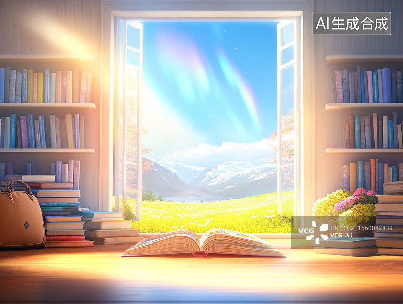 【AI数字艺术】世界读书日海报插画图片素材