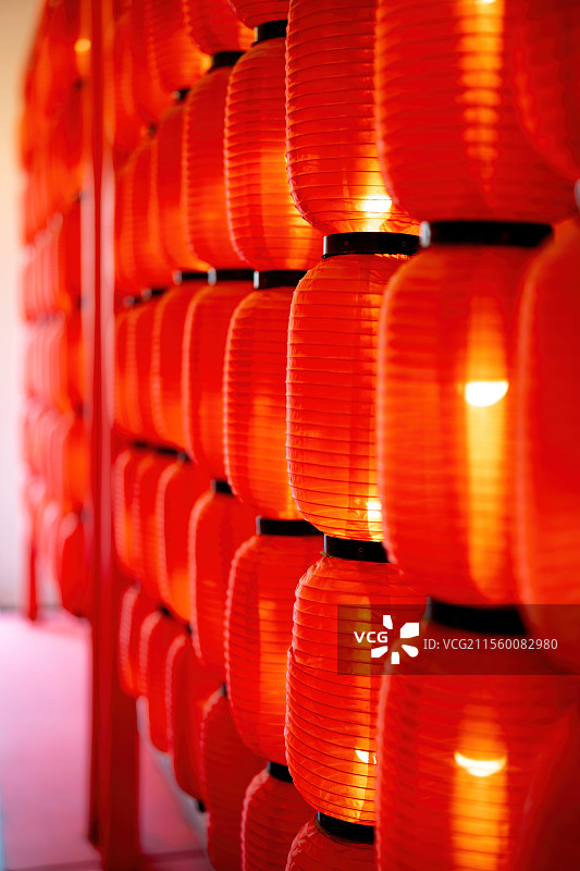 一排灯笼特写图片素材