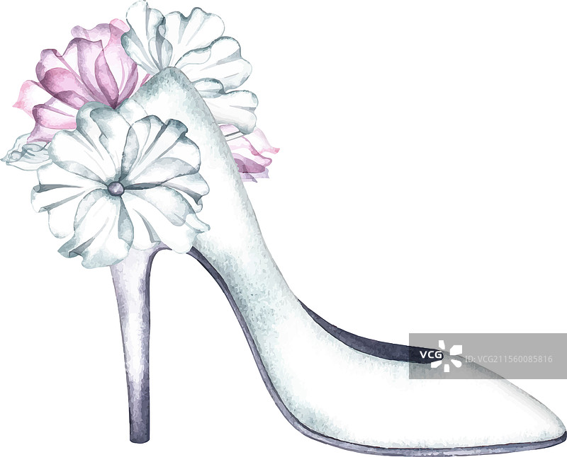 白色时尚女性高跟鞋图片素材