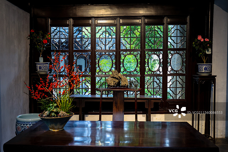 春天苏州园林之留园古典私家园林风光五峰仙馆楠木厅冠云峰等组图图片素材