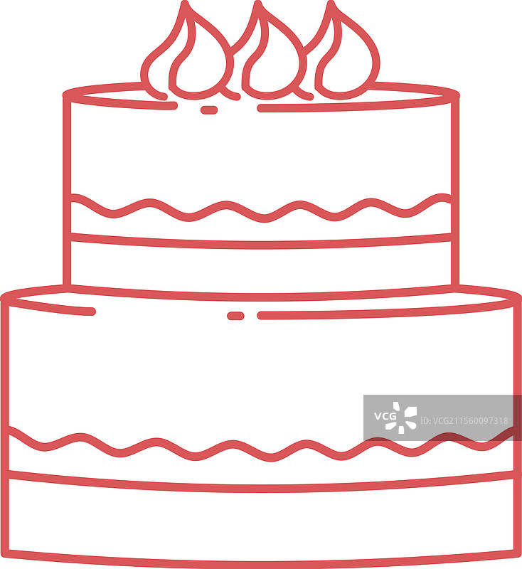 手绘派对蛋糕线条图图片素材