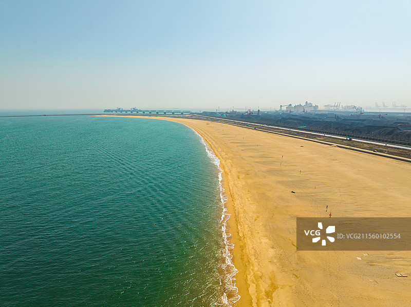 航拍山东省日照市海龙湾景区图片素材