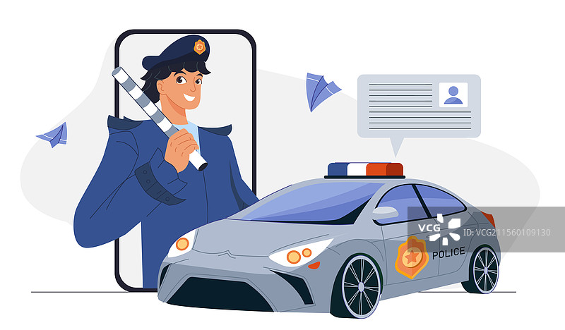 穿着警察制服的在线女性警官图片素材