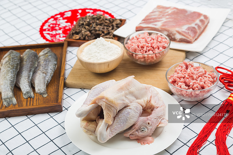 春节团圆饭食材图片素材