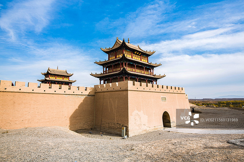 中国甘肃省嘉峪关市嘉峪关关城景观图片素材