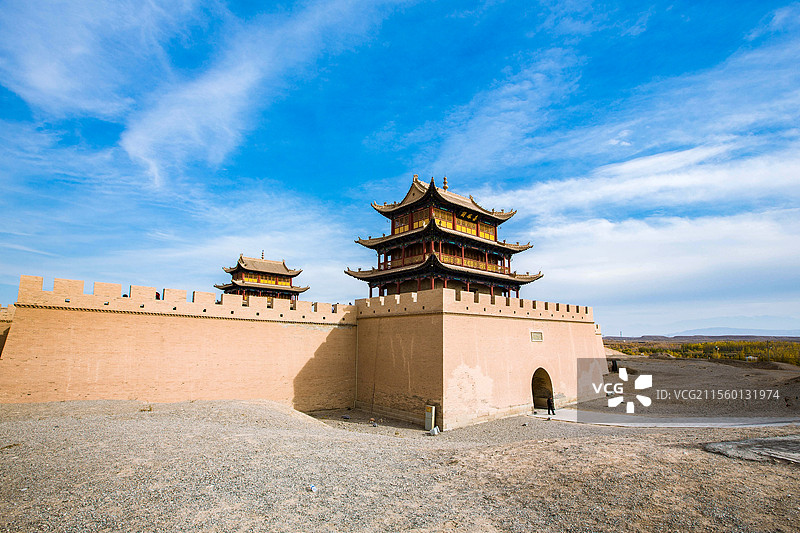 中国甘肃省嘉峪关市嘉峪关关城景观图片素材