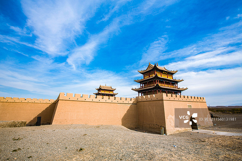 中国甘肃省嘉峪关市嘉峪关关城景观图片素材