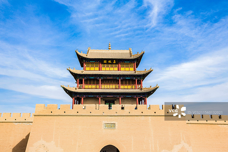 中国甘肃省嘉峪关市嘉峪关关城景观图片素材