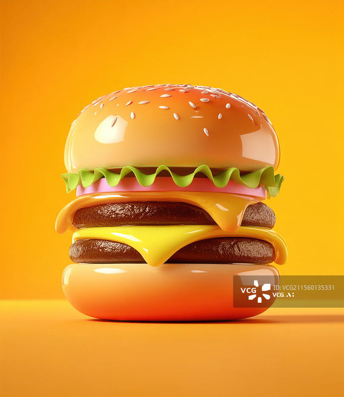 【AI数字艺术】美味的牛肉汉堡创意广告美食静物图片素材