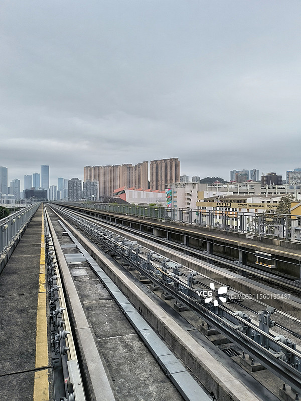 中国澳门轻轨轨道路线捷运系统城市交通图片素材
