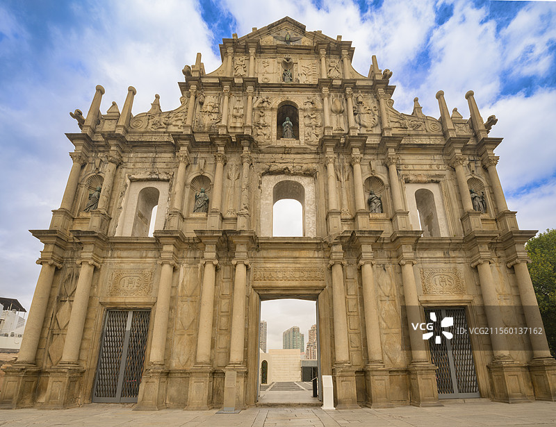 中国，澳门，大三巴牌坊图片素材
