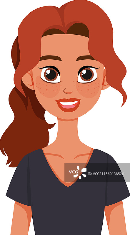 一个快乐的红发女人图片素材