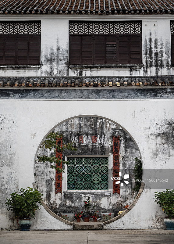 郑家大屋雷月月洞门、圆形门、圆拱门图片素材