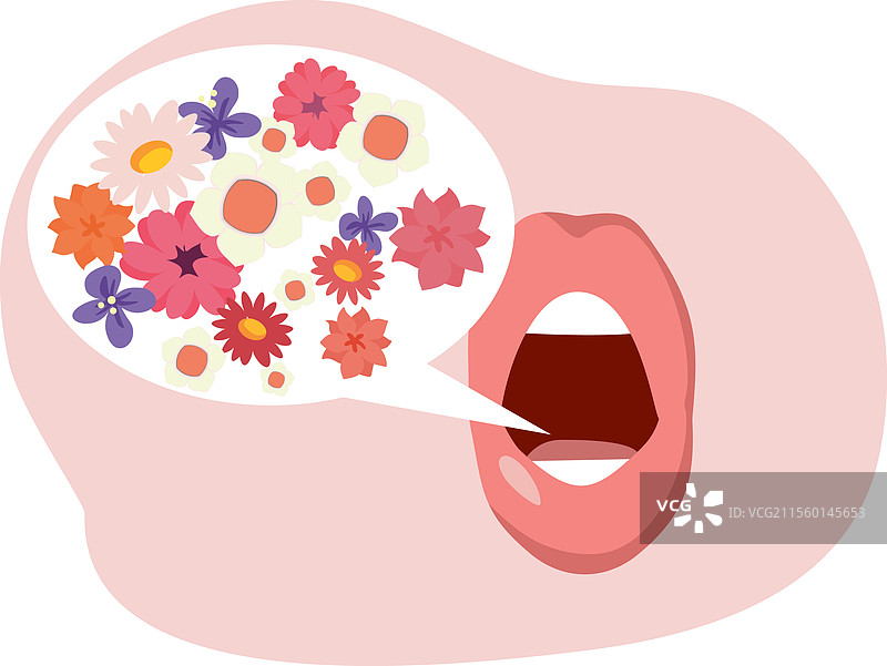 清新花香的口腔概念图片素材