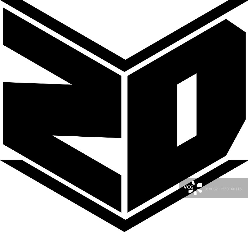现代简约风格的ZD字母组合标志图片素材