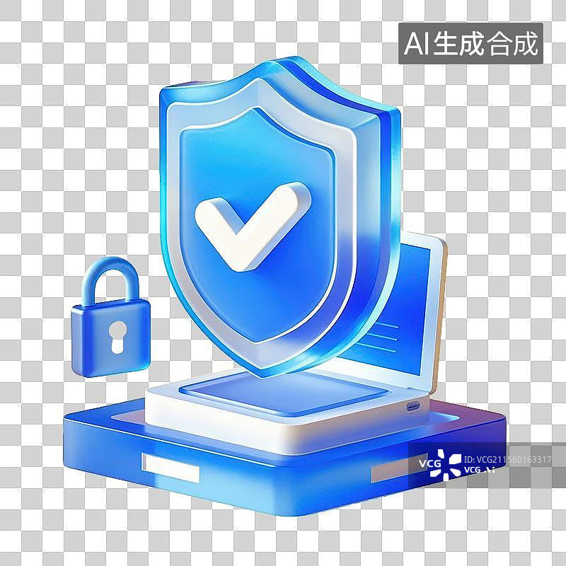 【AI数字艺术】金融理财盾牌 互联网金融网络安全图片素材