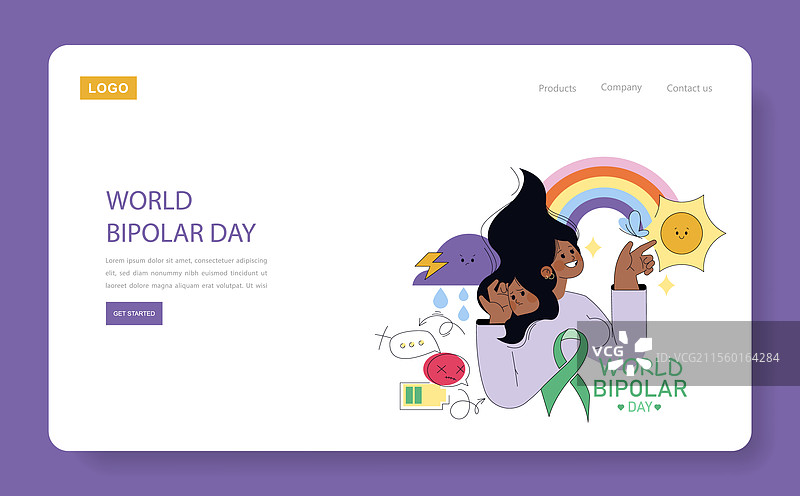 世界双相障碍日平面设计图片素材