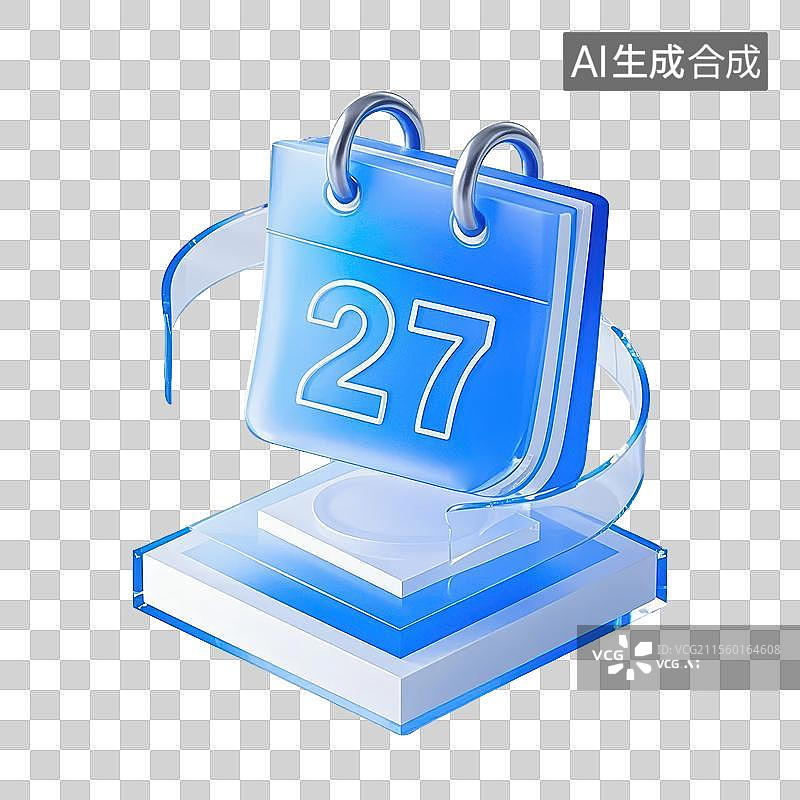 【AI数字艺术】3D日历上面有数字27图标图片素材