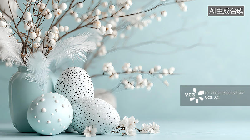 【AI数字艺术】春日复活节彩蛋装饰图片素材