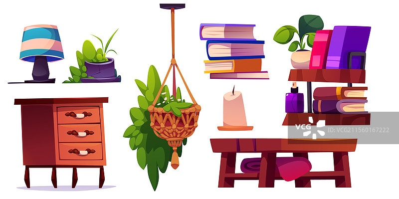 波西米亚风格的客厅室内布置套件图片素材