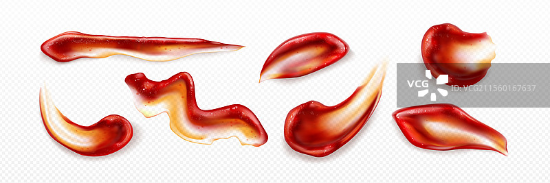 透明背景上的番茄酱涂抹效果图片素材