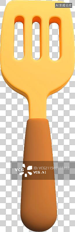 【AI数字艺术】一个3D卡通锅铲图片素材