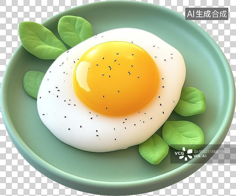 【AI数字艺术】一个3D卡通荷包蛋图片素材