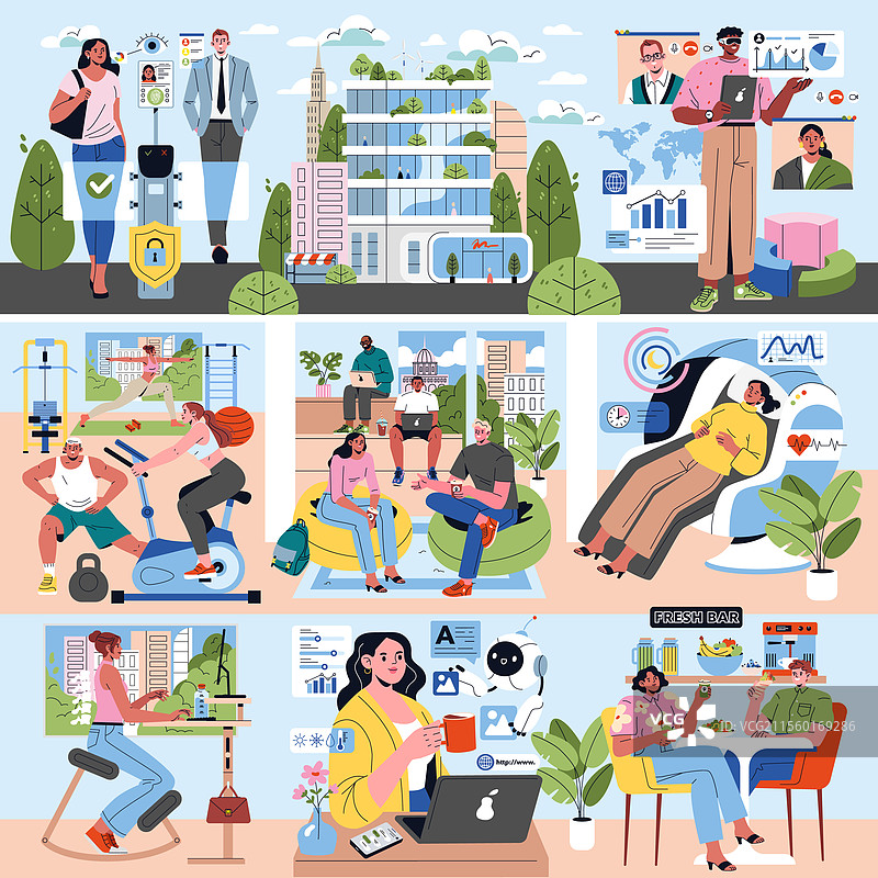 现代办公室平面图图片素材