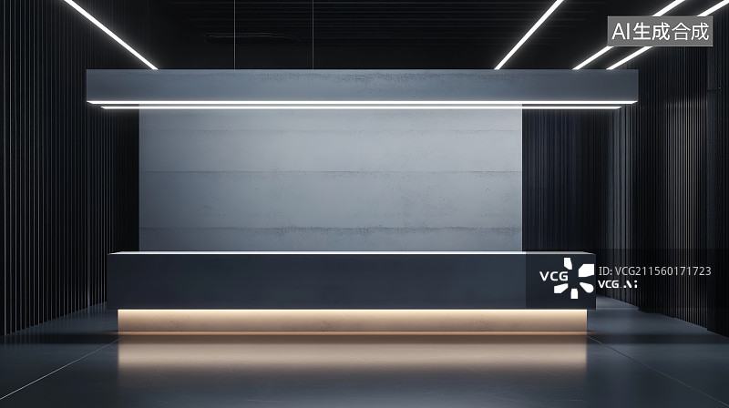 【AI数字艺术】室内商务背景——办公室前台图片素材