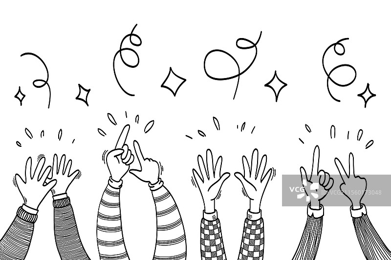 手绘的掌声图片素材