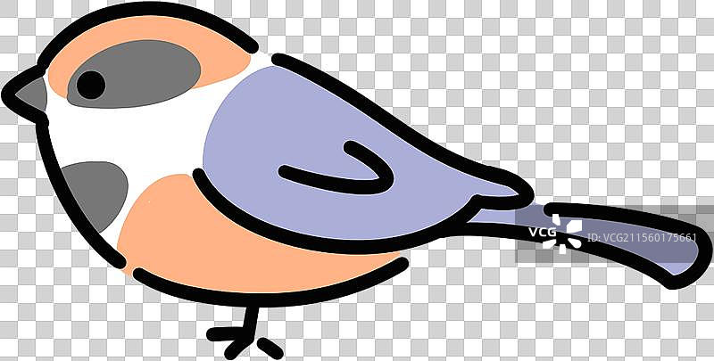 红头长尾山雀 鸟 动物可爱线条卡通元素图标图片素材