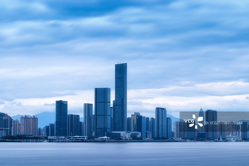 温州城市天际线日落万象城图片素材