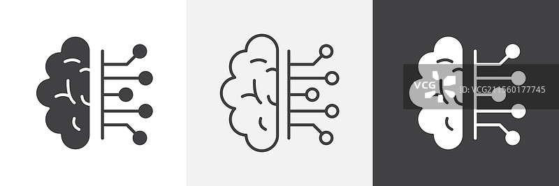 脑电路图标图形包图片素材