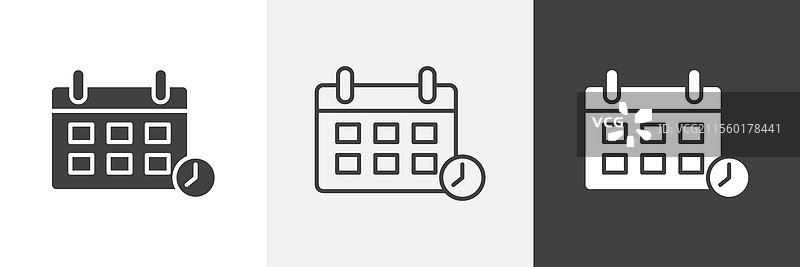 日历时钟图标图形包图片素材