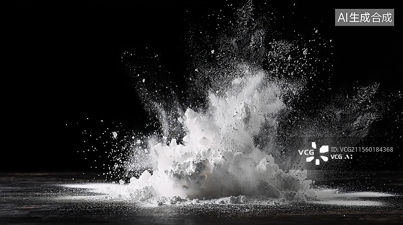 【AI数字艺术】喷溅的白色面粉图片素材