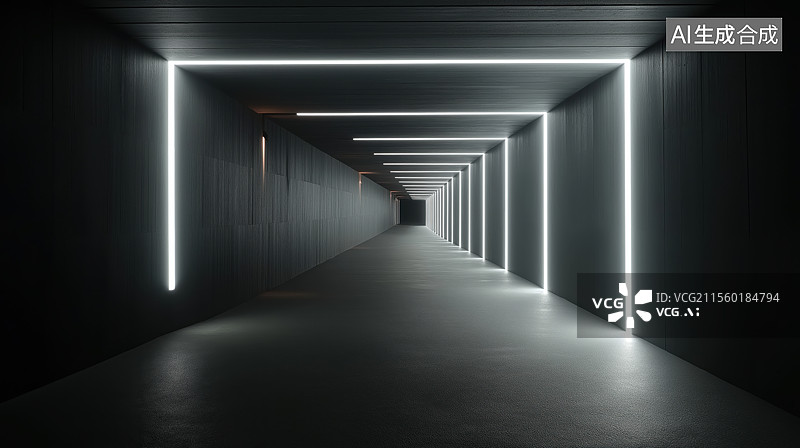 【AI数字艺术】现代建筑隧道图片素材