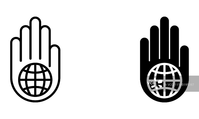 手掌托着地球仪图片素材