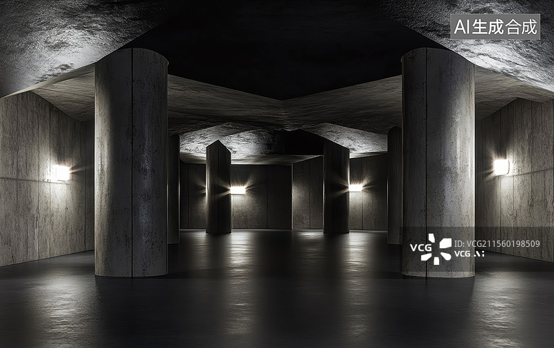 【AI数字艺术】黑色房间图片素材