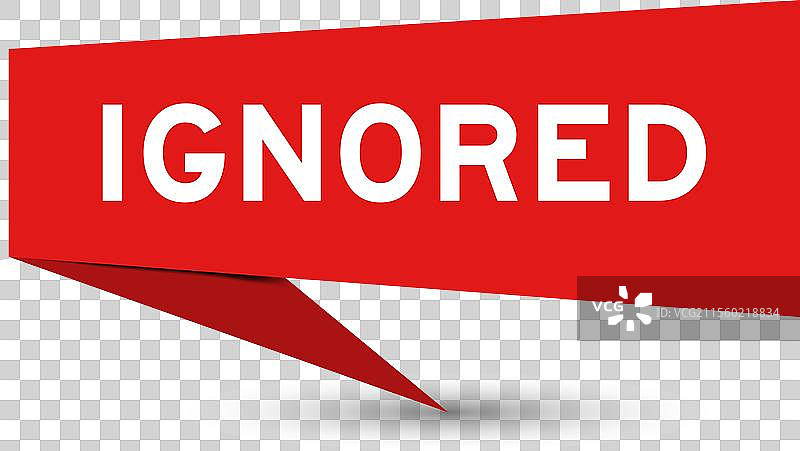 红色演讲横幅，上面写着“被忽视”图片素材