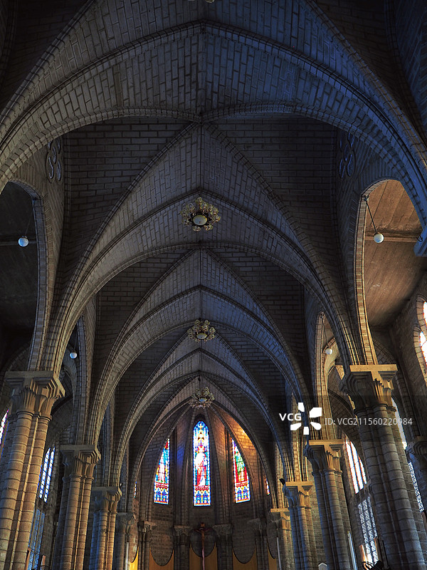 芽庄大教堂内图片素材