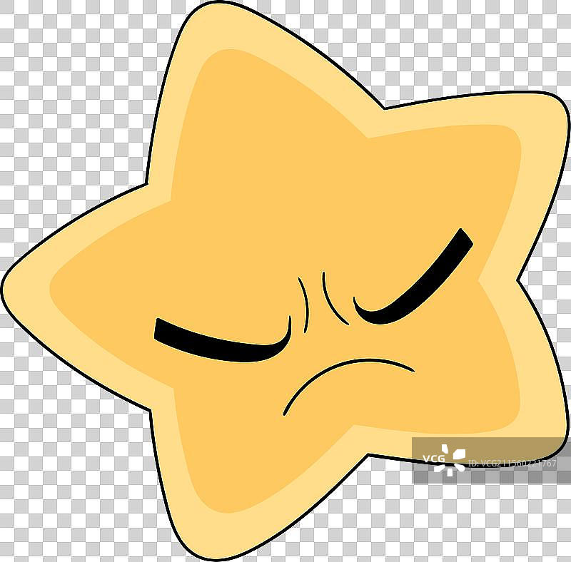 愤怒表情的黄色星星图片素材