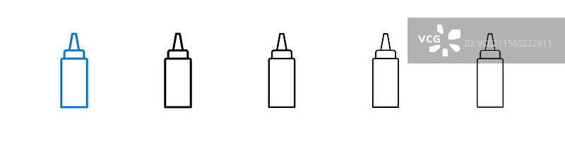 五种不同线条粗细的酱汁图标图片素材