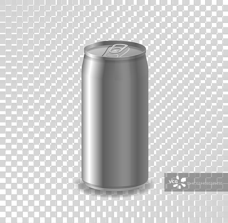 逼真的金属罐啤酒或汽水饮料图片素材