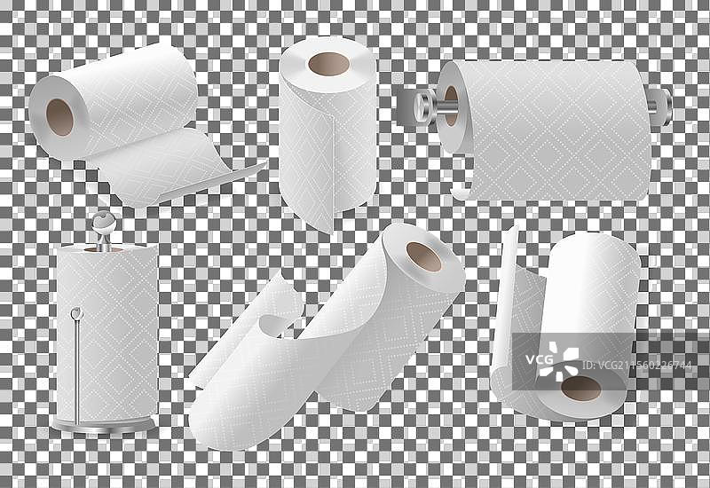 各种纸巾和纸巾架的集合图片素材