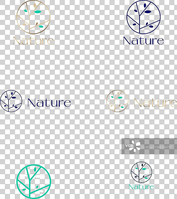 自然标志轮廓树木与小叶子图片素材