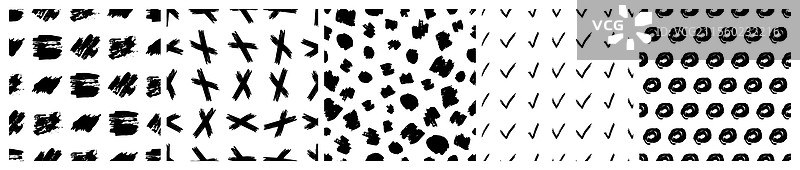 一组带有涂鸦痕迹的无缝图案图片素材