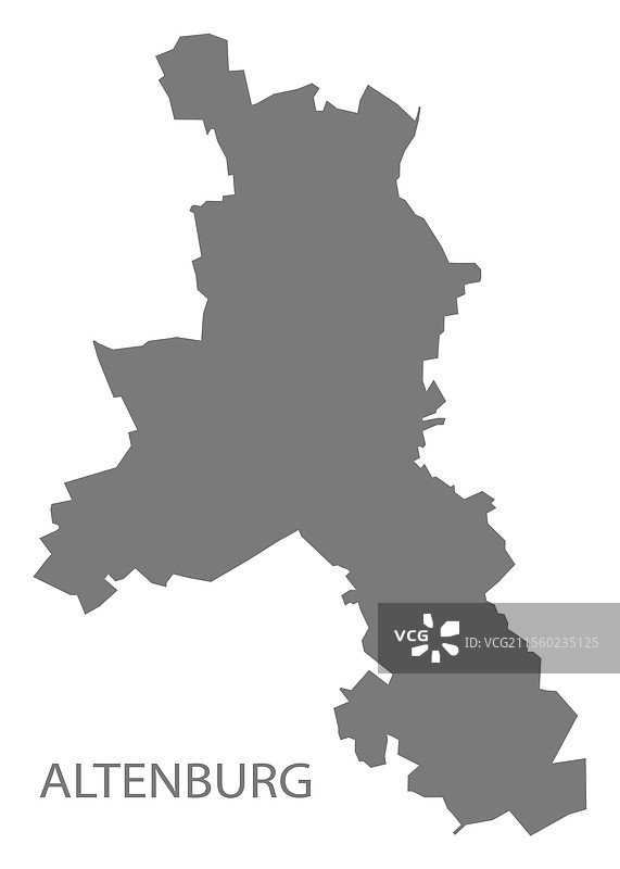 阿尔滕堡城市地图灰色轮廓图片素材