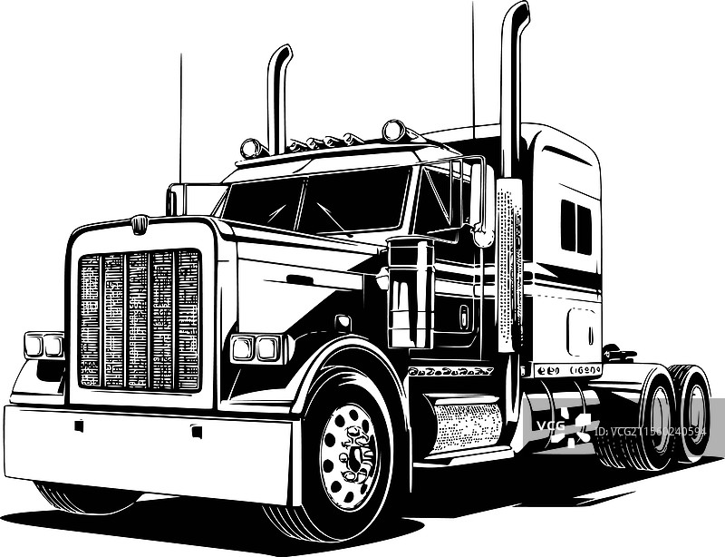 半挂车对决 大型拖车驾驶室 第五轮 SVG图片素材